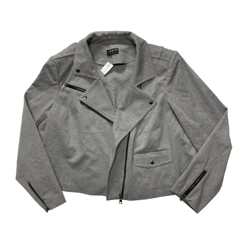 Women's Woolen Plaid Blazers -Blazer By Lane Bryant In Grey, Size: 3x