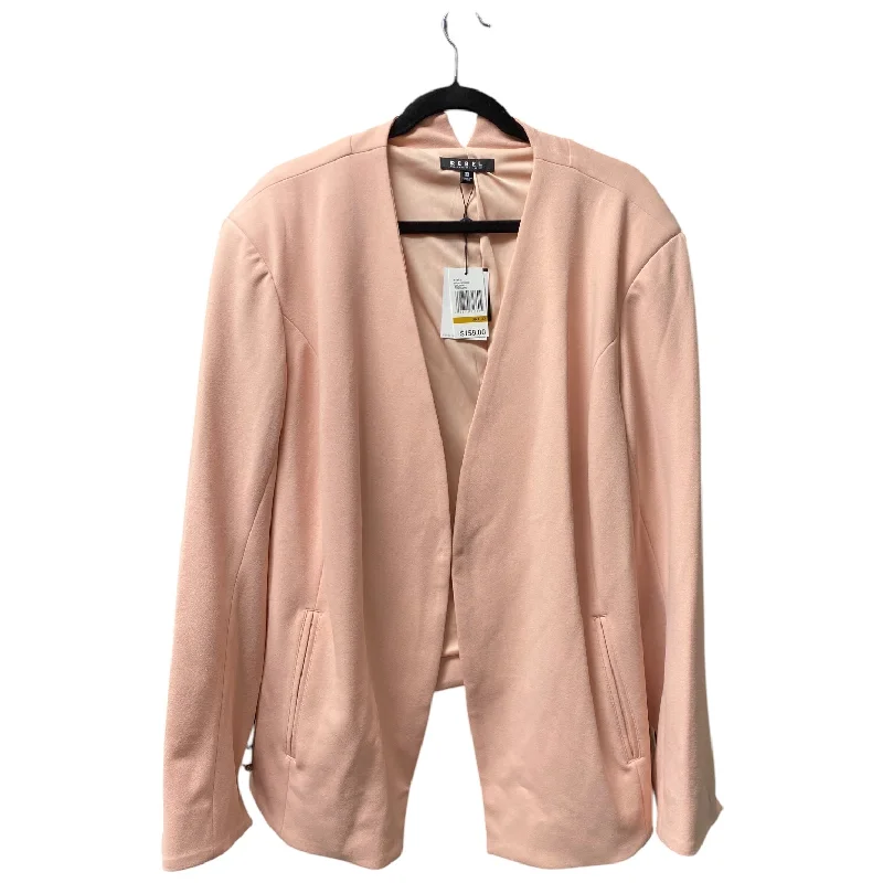 Women's Blazers with Adjustable Waist -Blazer By Cmb In Pink, Size: 3x