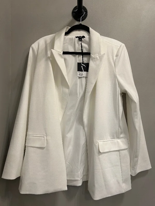 Women's Trendy Loose Blazers -Blazer By Simply Vera In White, Size: Xl
