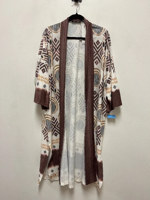 Kimono with Open Front-Kimono By Clothes Mentor In Brown, Size: Osfm