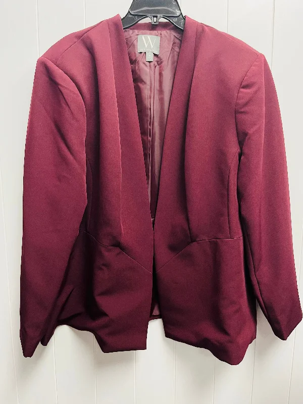 Women's Blazers for Sophisticated Look -Blazer By Worthington In Maroon, Size: 3x