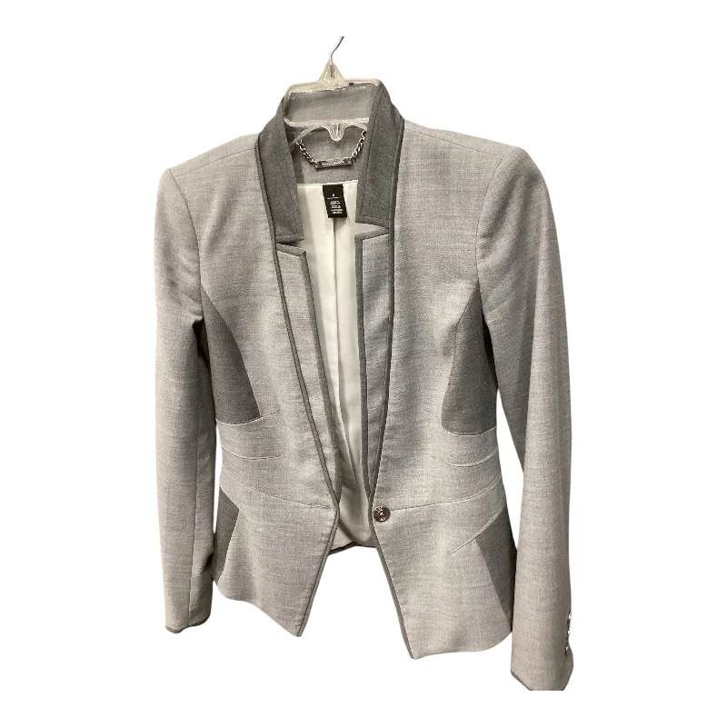 Women's Embellished Cotton Blazers -Blazer By White House Black Market In Grey, Size: 0 Women's Embellished Cotton Blazers -Blazer By White House Black Market In Grey, Size: 0