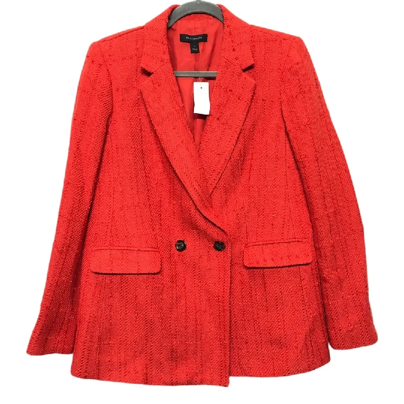 Women's Light Knit Blazers -Blazer By Ann Taylor In Orange, Size: 2