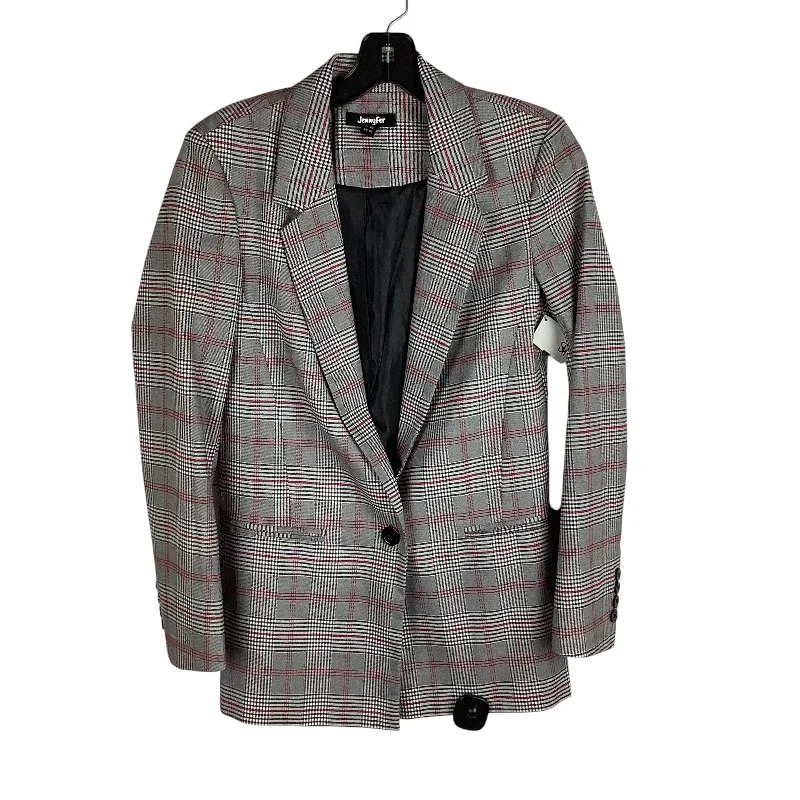 Women's Blazers with Embroidered Details -Blazer By Clothes Mentor In Plaid Pattern, Size: Xs