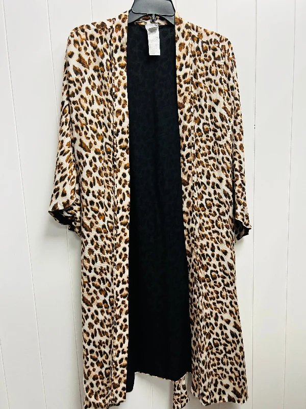 Long Sleeve Kimono-Kimono By Chicos In Tan, Size: Xl