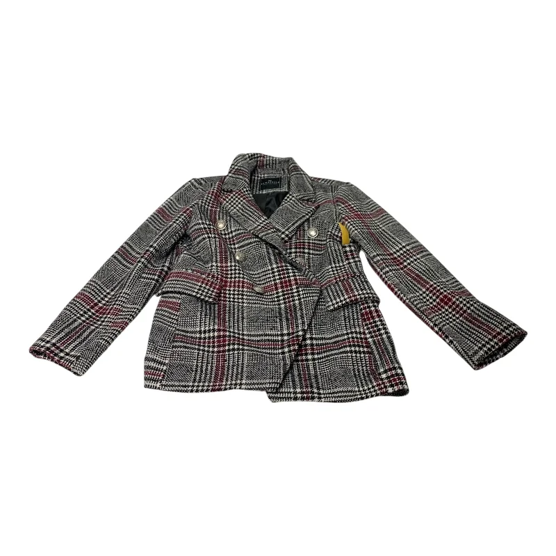 Women's Checked Pattern Blazers -Blazer By Cmc In Black & White, Size: M