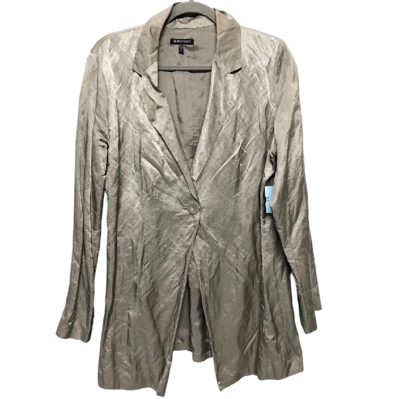 Women's Elegant Office Tweed Blazers -Blazer By Eileen Fisher In Grey, Size: M