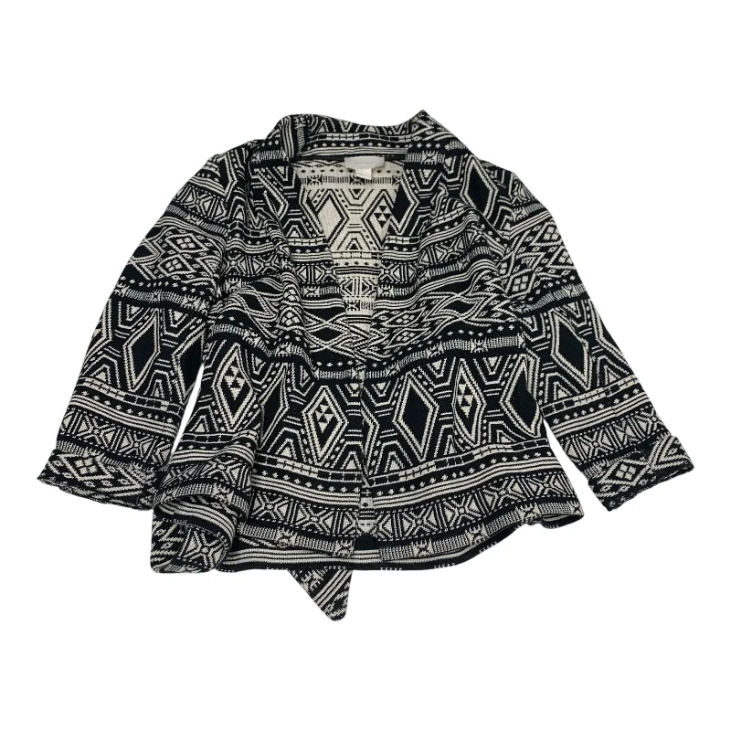 Women's Blazers with Back Detail -Blazer By H&m In Black & White, Size: S