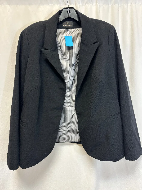 Women's Warm Winter Blazers -Blazer By Worthington In Black, Size: 1x
