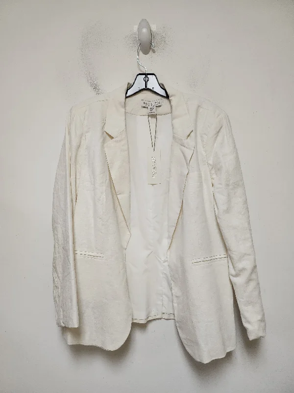 Women's Winter Woolen Tweed Blazers -Blazer By Rachel Zoe In Ivory, Size: Xl
