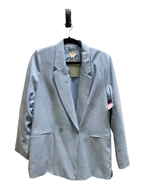 Women's Tailored Checkered Blazers -Blazer By H&m In Blue, Size: M