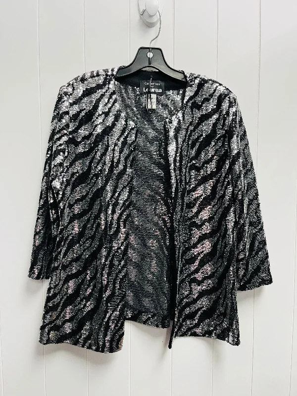 Women's Elegant Office Blazers -Blazer By  COLLECTIONS BY LOURE In Black & Silver, Size: L