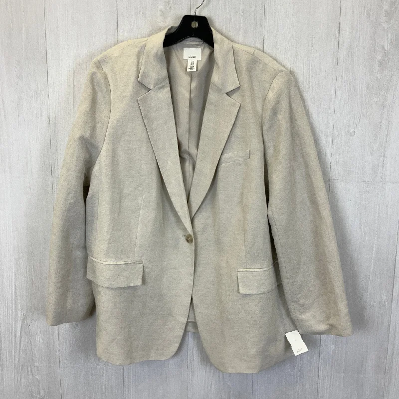 Women's Biker-style Blazers -Blazer By H&m In Cream, Size: Xl