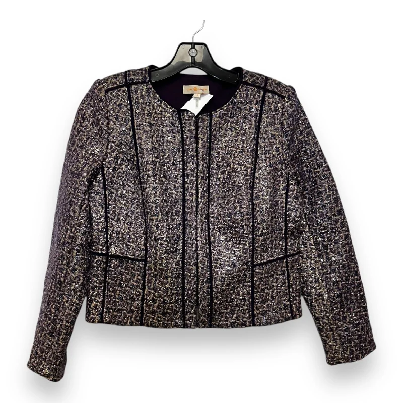Women's Black Wool Blazers -Tweed Kennedy Blazer By Tory Burch In Purple, Size: 8