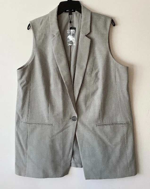 Women's Blazers with Fringe -Blazer By Express In Grey, Size: Xl