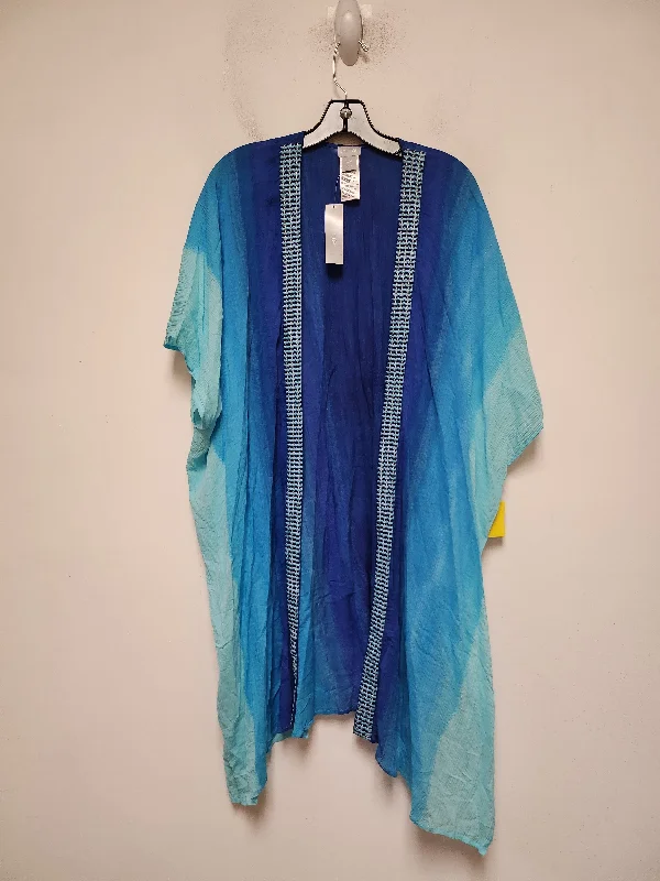 Kimono with Vintage Print-Kimono By Chicos In Blue, Size: Xl