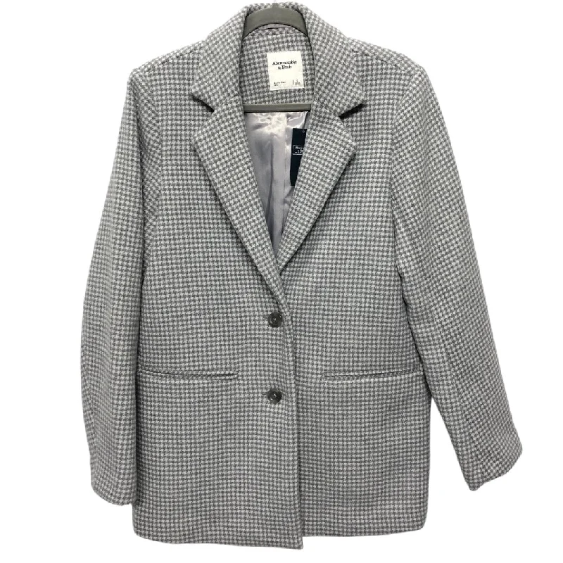 Women's Textured Wool Blazers -Blazer By Abercrombie And Fitch In Grey, Size: S