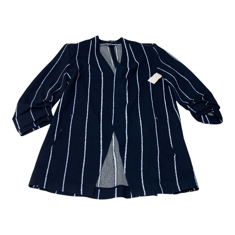 Women's Two-tone Blazers -Blazer By Clothes Mentor In Navy, Size: M
