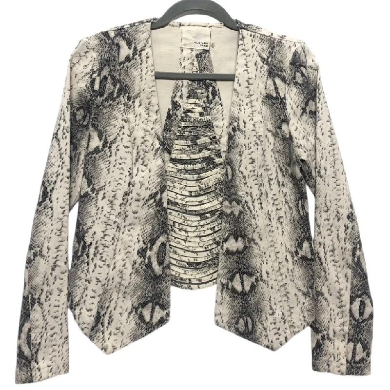 Women's Woollen Checkered Blazers -Blazer By Mustard Seed In Snakeskin Print, Size: S