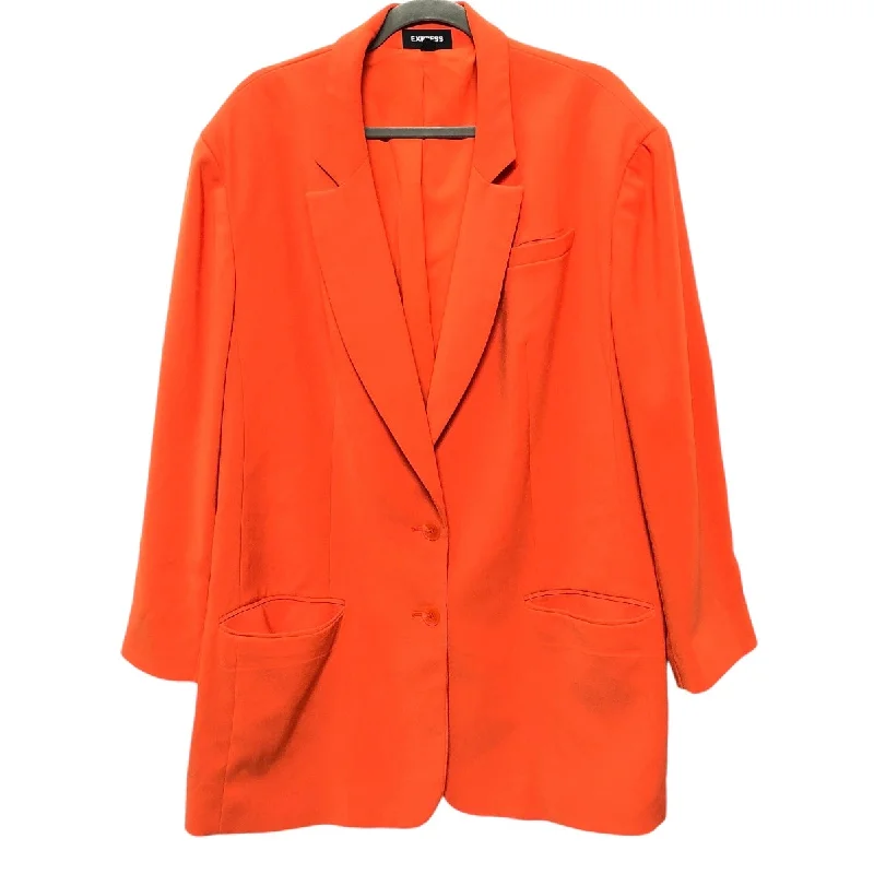 Women's Wide-lapel Blazers -Blazer By Express In Orange, Size: Xl