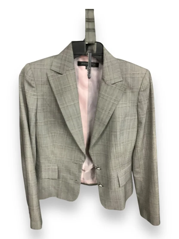 Women's Checked Blazers -Blazer By Anne Klein In Grey, Size: 0