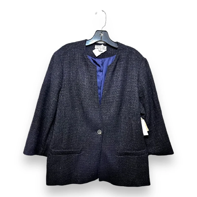 Women's Polka Dot Blazers -Blazer By Coldwater Creek In Black & Blue, Size: 18