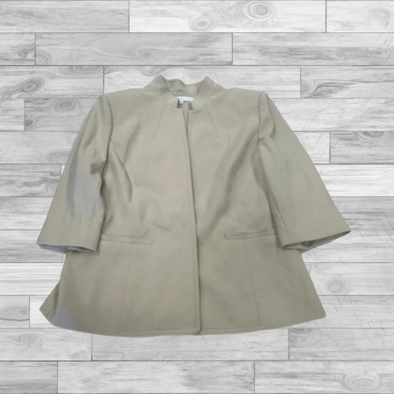 Women's Faux Leather Blazers -Blazer By Preston And New York In Tan, Size: 16