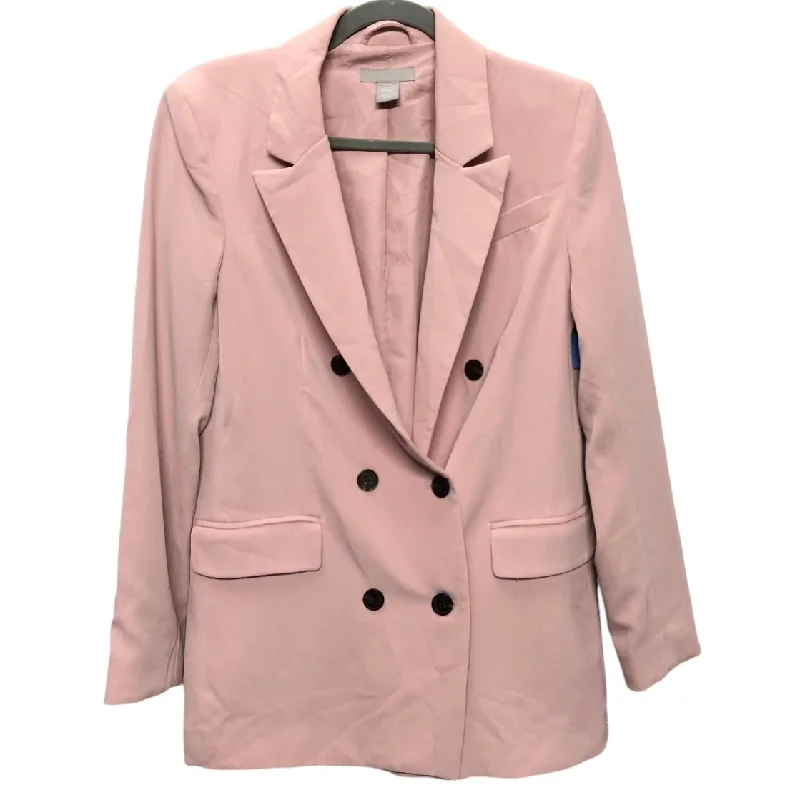 Women's Textured Patterned Blazers -Blazer By H&m In Pink, Size: Xs