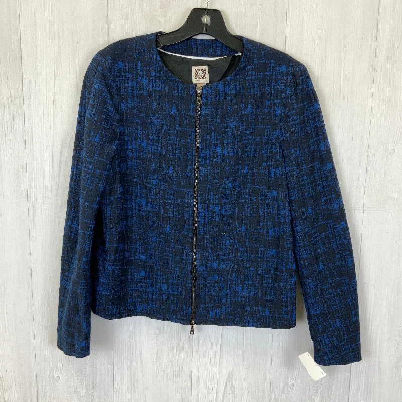 Women's Soft Cotton Blazers -Blazer By Anne Klein In Navy, Size: L