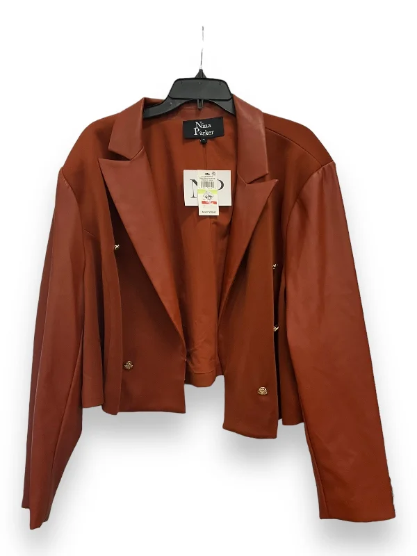 Women's Blazers with Zipper -Brown Blazer Clothes Mentor, Size 4x