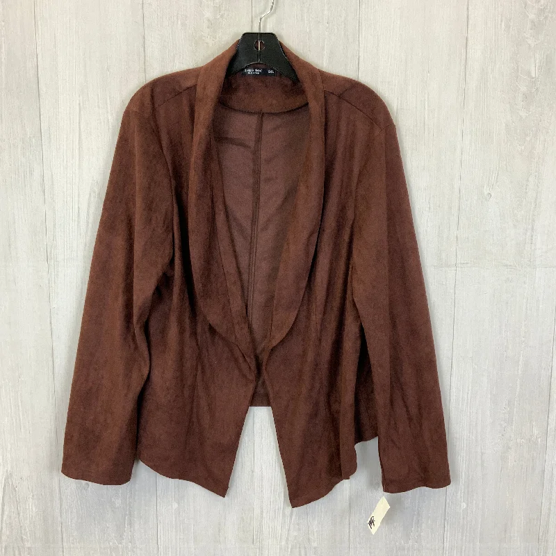 Women's Casual Stretch Blazers -Blazer By Shein In Brown, Size: 2x