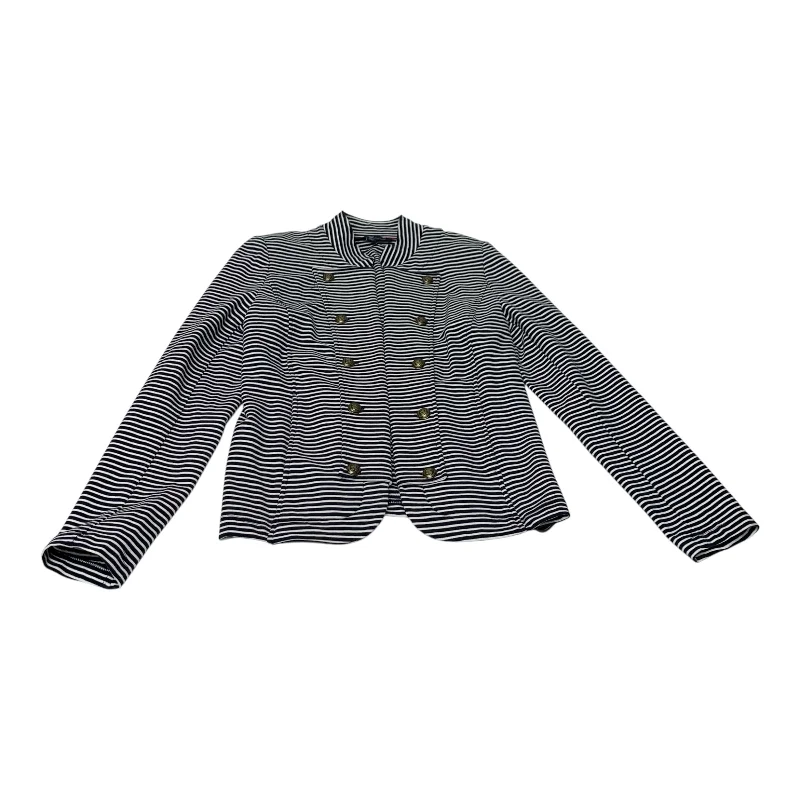 Women's Blazers with Zipper Closure -Blazer By Tommy Hilfiger In Striped Pattern, Size: M Women's Blazers with Zipper Closure -Blazer By Tommy Hilfiger In Striped Pattern, Size: M