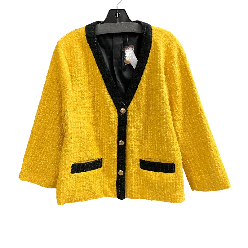 Women's Short Cut Blazers -Blazer By New York And Co In Yellow, Size: 2x