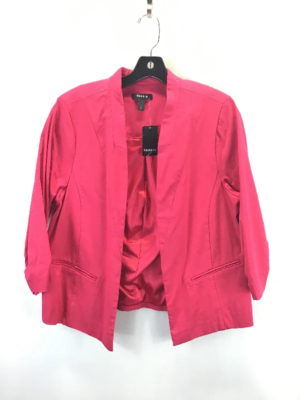 Women's Blazers with a Relaxed Fit -Blazer By Torrid In Pink, Size: 14/16