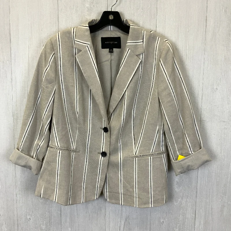 Women's Fancy Blazers with Belt -Blazer By Banana Republic In Cream, Size: L