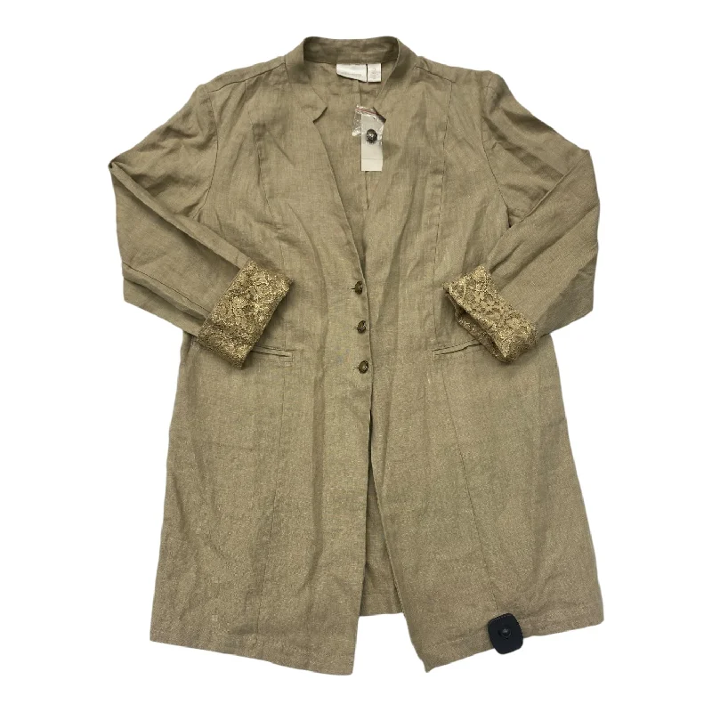 Women's Blazers with Classic Cut -Blazer By Chicos In Beige, Size: L