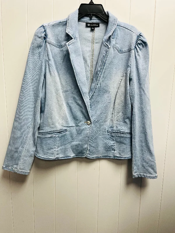 Women's Blazers with Embroidery -Blazer By Inc In Blue Denim, Size: Xl