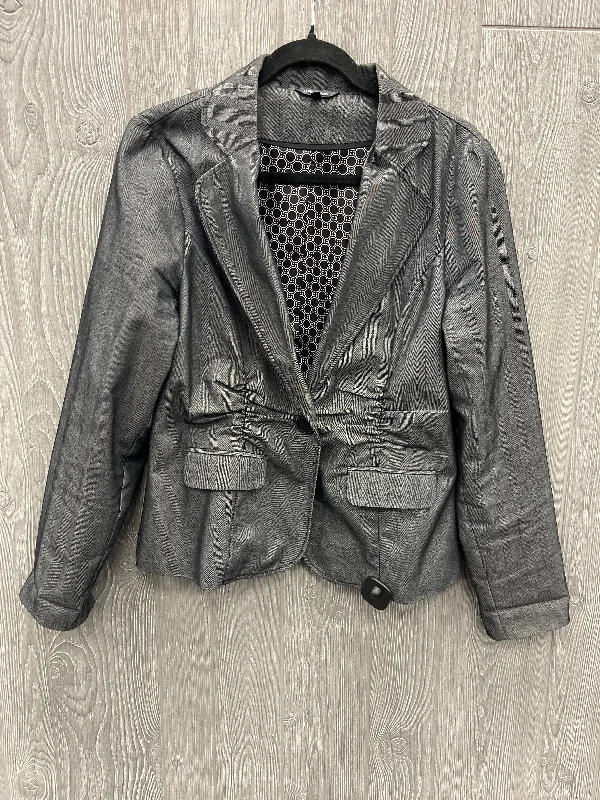 Women's Wool Tweed Blazers for Winter -Blazer By Maurices In Grey, Size: L