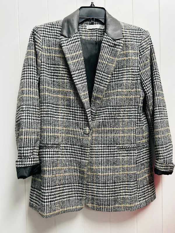 Women's Short Sleeve Blazers -Blazer By Altard State In Black & Cream, Size: S