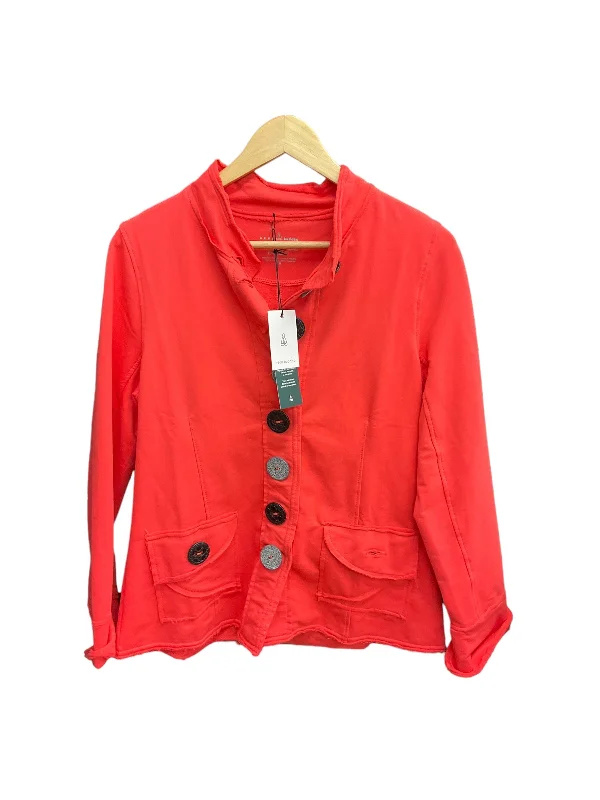 Women's Casual Tweed Blazers -Orange Blazer Neon Buddha, Size M