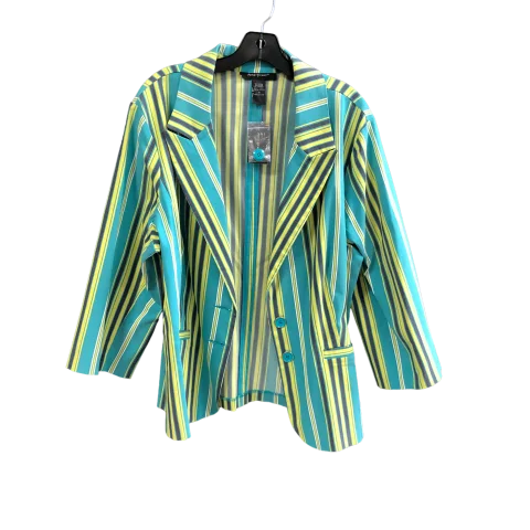 Women's Blazers with Buttons -Blazer By Ashley Stewart In Striped Pattern, Size: 18 Women's Blazers with Buttons -Blazer By Ashley Stewart In Striped Pattern, Size: 18