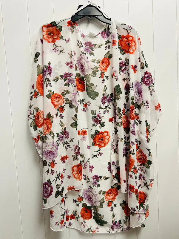 Kimono with Kimono Sleeves-Kimono By emory park  In Orange & White, Size: Osfm