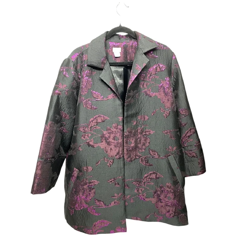 Women's Blazers for Evening Dress-up -Blazer By Chicos In Black & Purple, Size: M