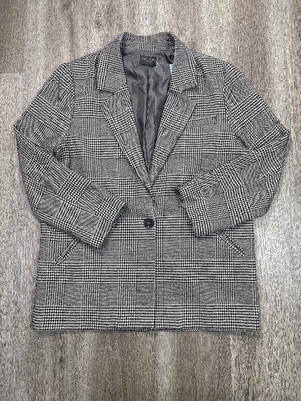 Women's Classic Wool Blazers for Winter -Blazer By Dress Forum In Black & White, Size: S