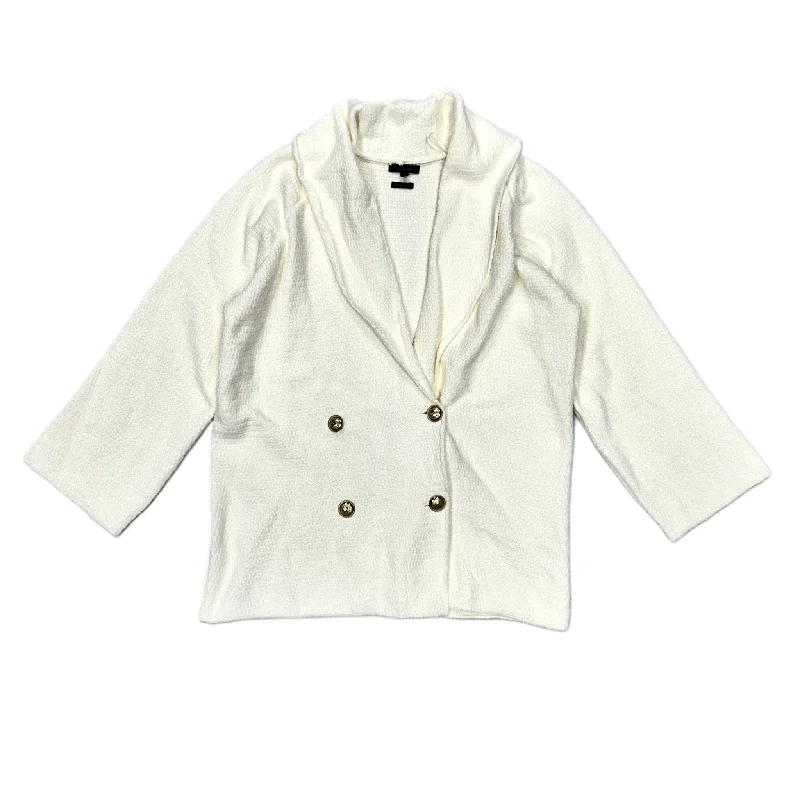 Women's Woolen Casual Blazers -Blazer By Massimo Dutti In Cream, Size: L
