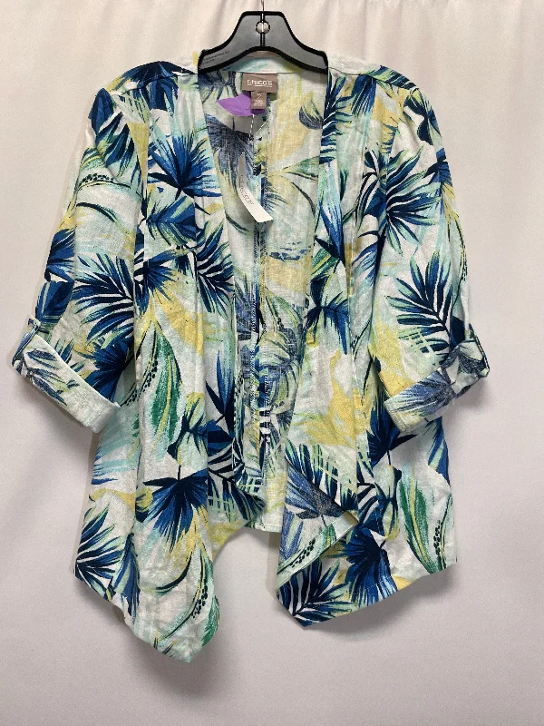 Women's Color Block Blazers -Blue Blazer Chicos, Size L