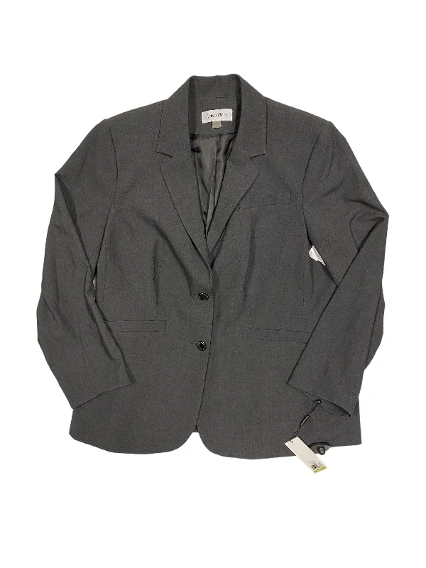Women's Blazers with Piping -Grey Blazer Calvin Klein, Size 18
