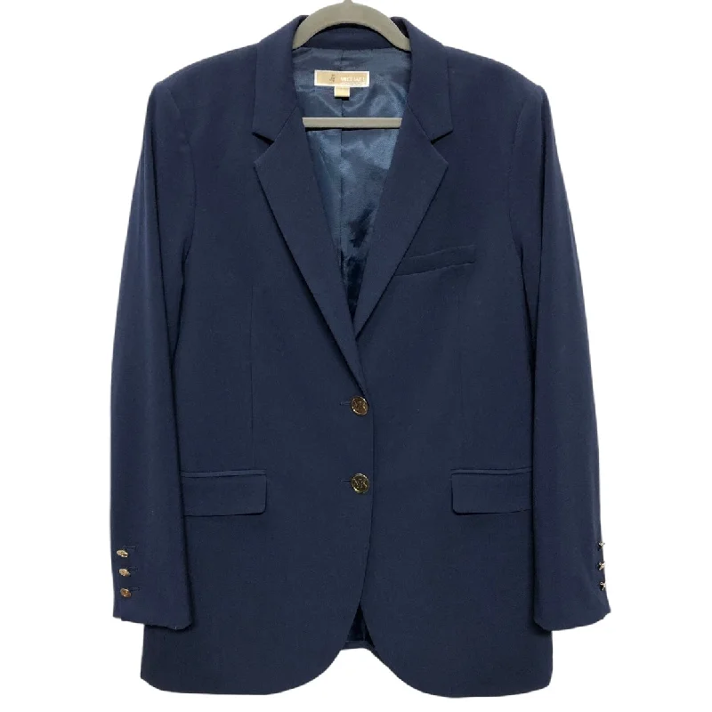 Women's Checked Wool Blazers -Blazer By Michael By Michael Kors In Navy, Size: 12