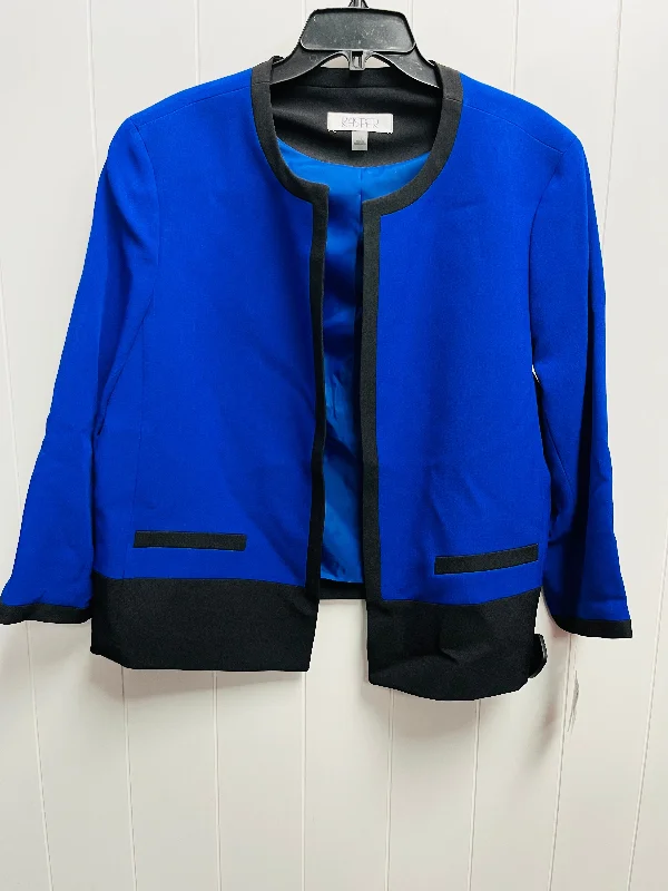 Women's Slim-fit Blazers -Blazer By Kasper In Black & Blue, Size: 18
