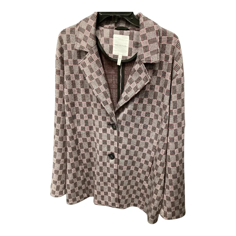 Women's Button-front Tweed Blazers -Blazer By Avec Les Filles In Plaid Pattern, Size: M Women's Button-front Tweed Blazers -Blazer By Avec Les Filles In Plaid Pattern, Size: M